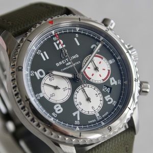 Breitling Aviator 8 B01 Chronograph Curtiss Warhawk Box + Papers AB01192A1L1X2